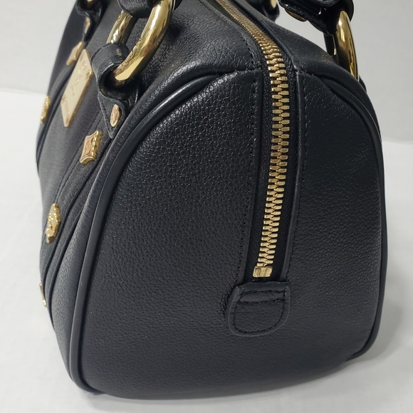 MCM Grained Calfskin Studded Boston Handbag - Picture 5 of 12